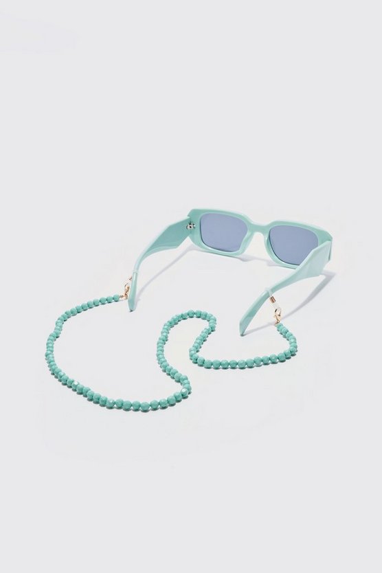 Grüne Sonnenbrillen-Kette mit Strass