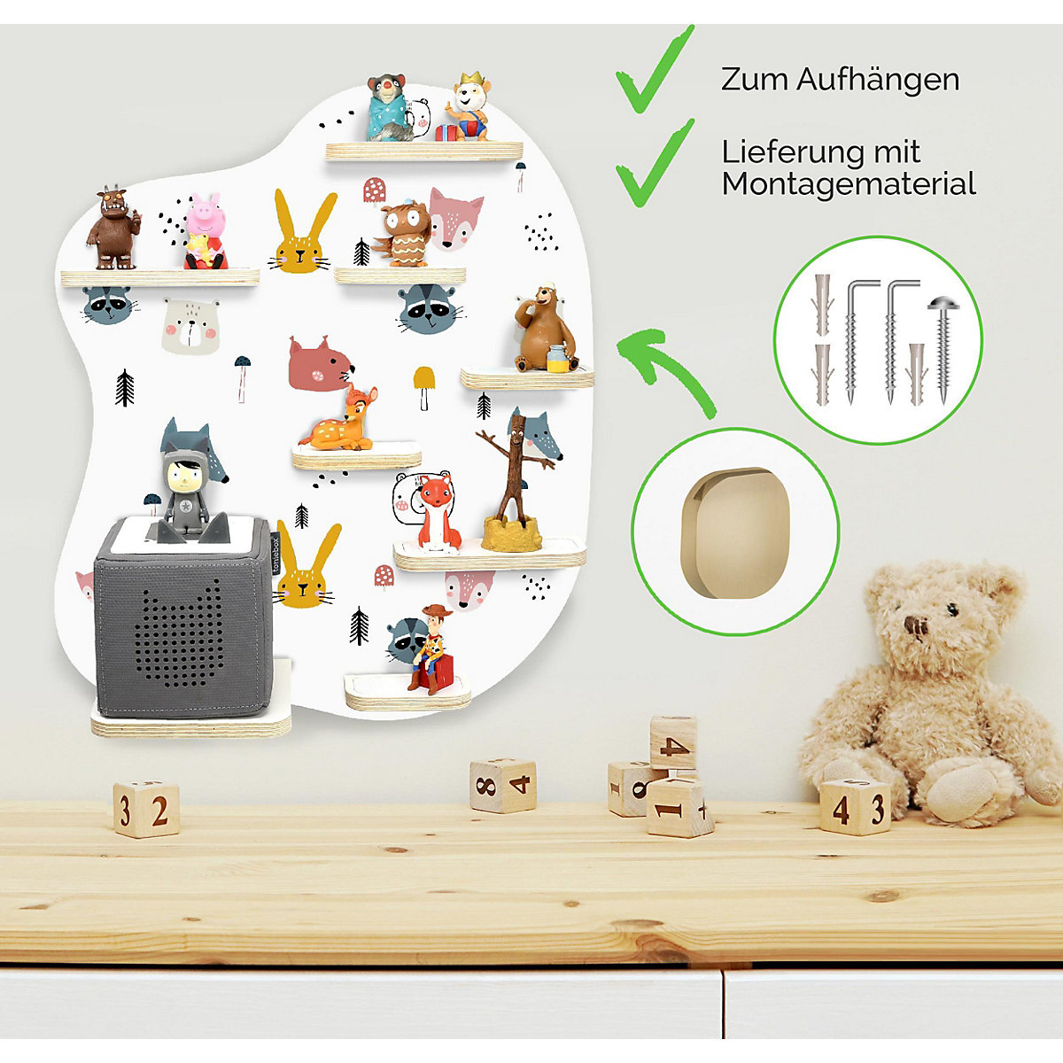 Regal für Musikbox Funny animals - geeignet für Toniebox