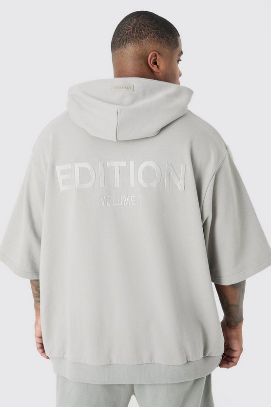 Plus kurzärmliger Oversize Hoodie