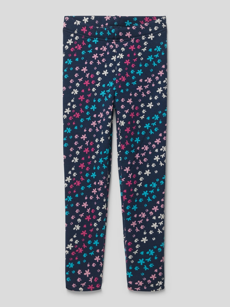 Leggings mit Allover-Print in marineblau