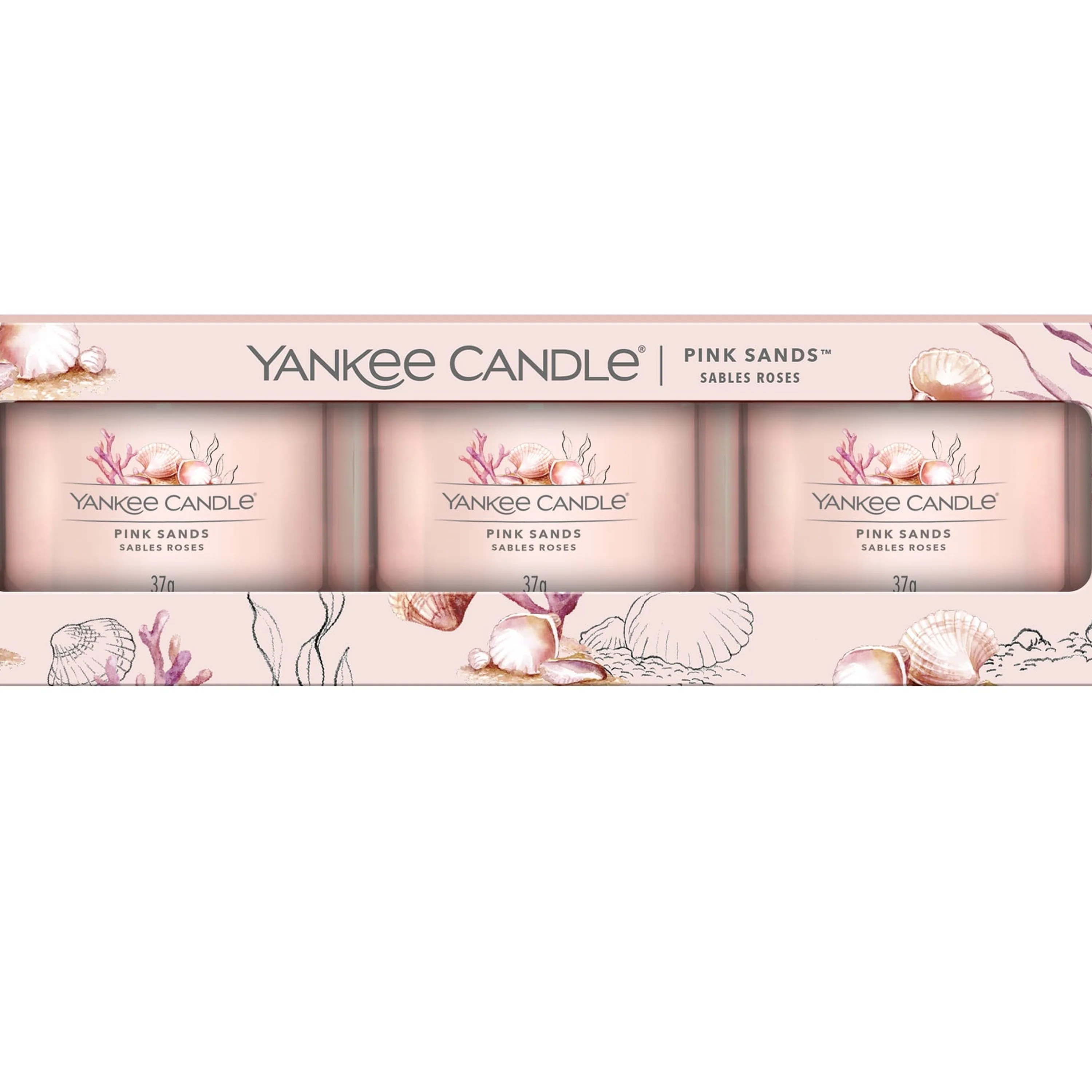 Täytetyt kynttilälyhtykynttilät Pink Sands - Tuoksukynttilä