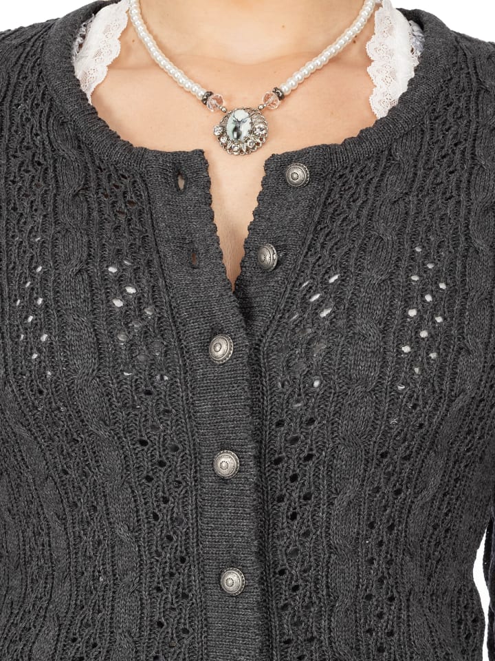 OS-Trachten Strickjacke 457005-0771 in anthrazit günstig kaufen