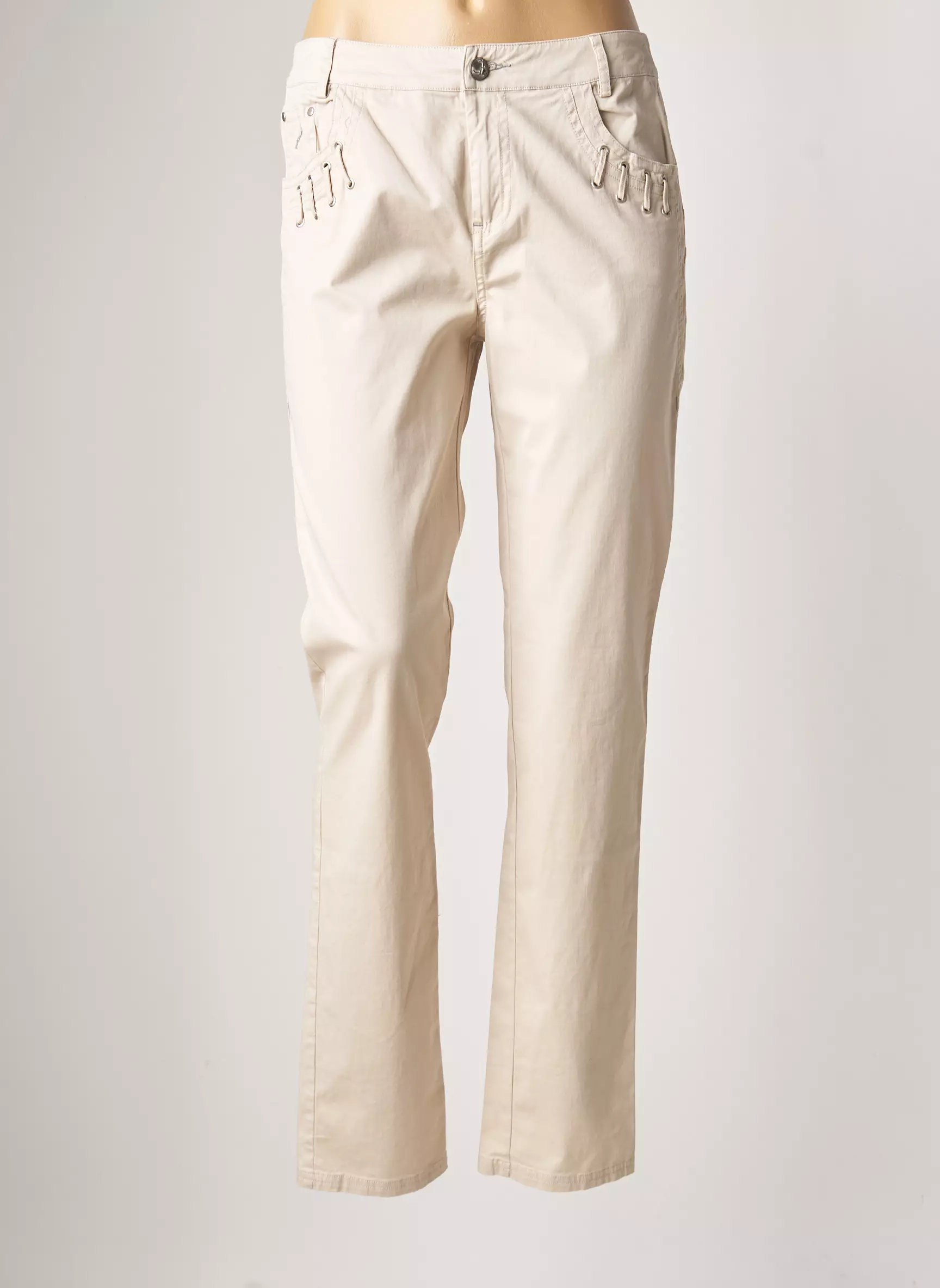 Fred Sabatier Pantalons Slim Femme couleur beige