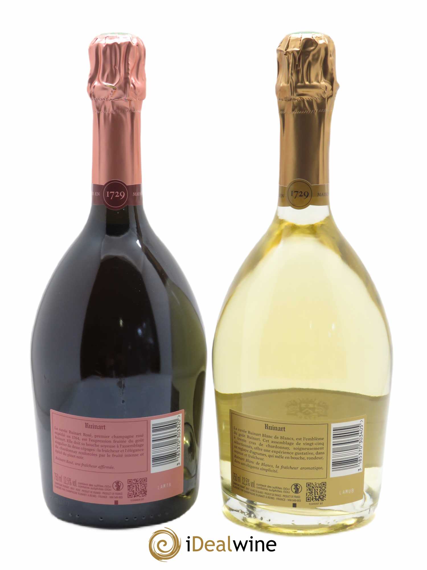 Caisse Duo Ruinart Blanc de Blancs et Rosé Ruinart   - Lot de 1 Bouteille