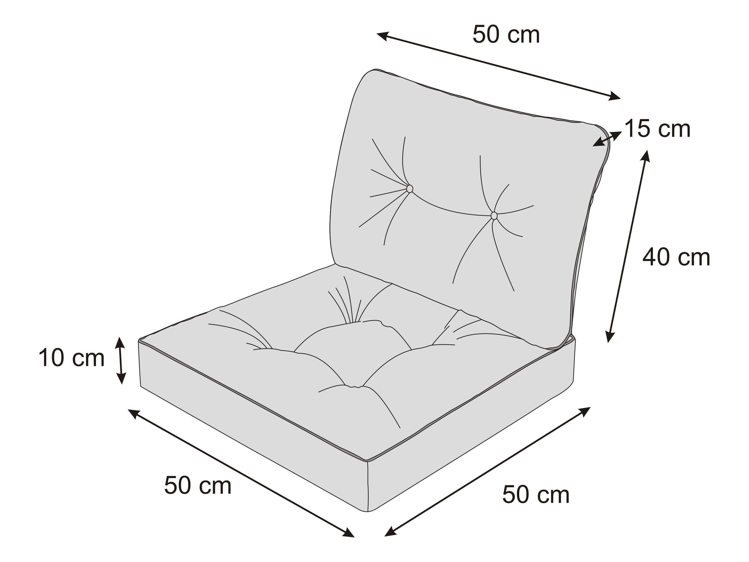 Bjird Stuhlkissen Polsterauflagen auf Rataanmöbel Emma 50 cm 60 cm 70 cm, 10 cm dicke Kissen für Rattansessel