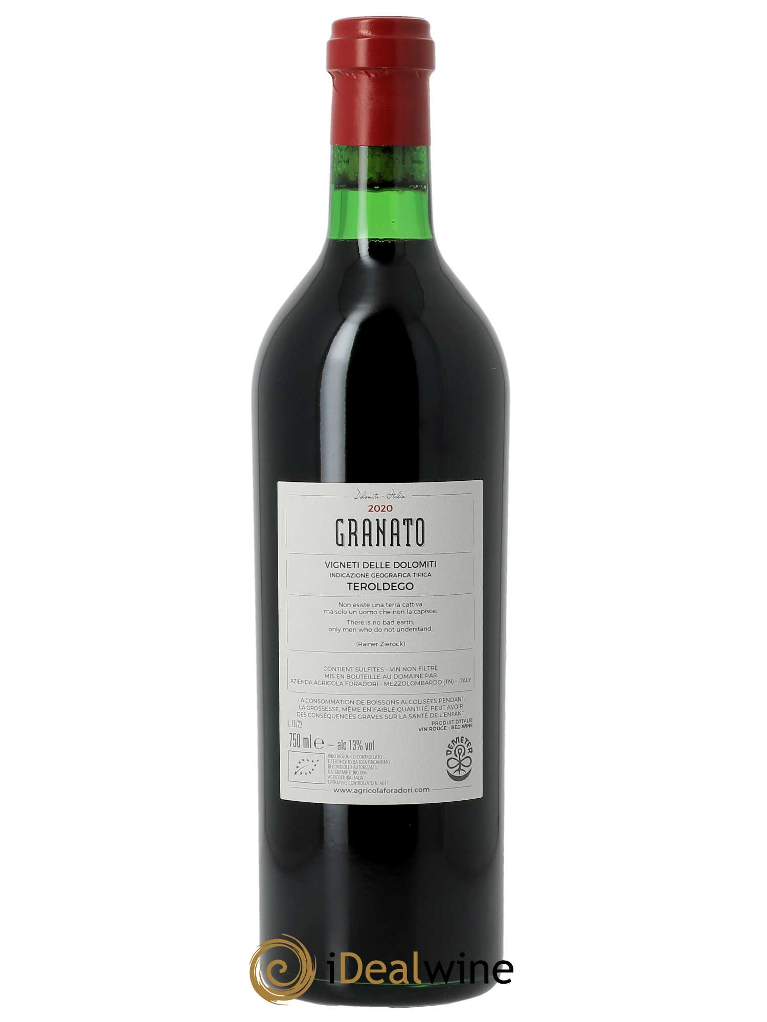 Vigneti delle Dolomiti IGT Granato Elisabetta Foradori  2020 - Lot de 1 Bouteille
