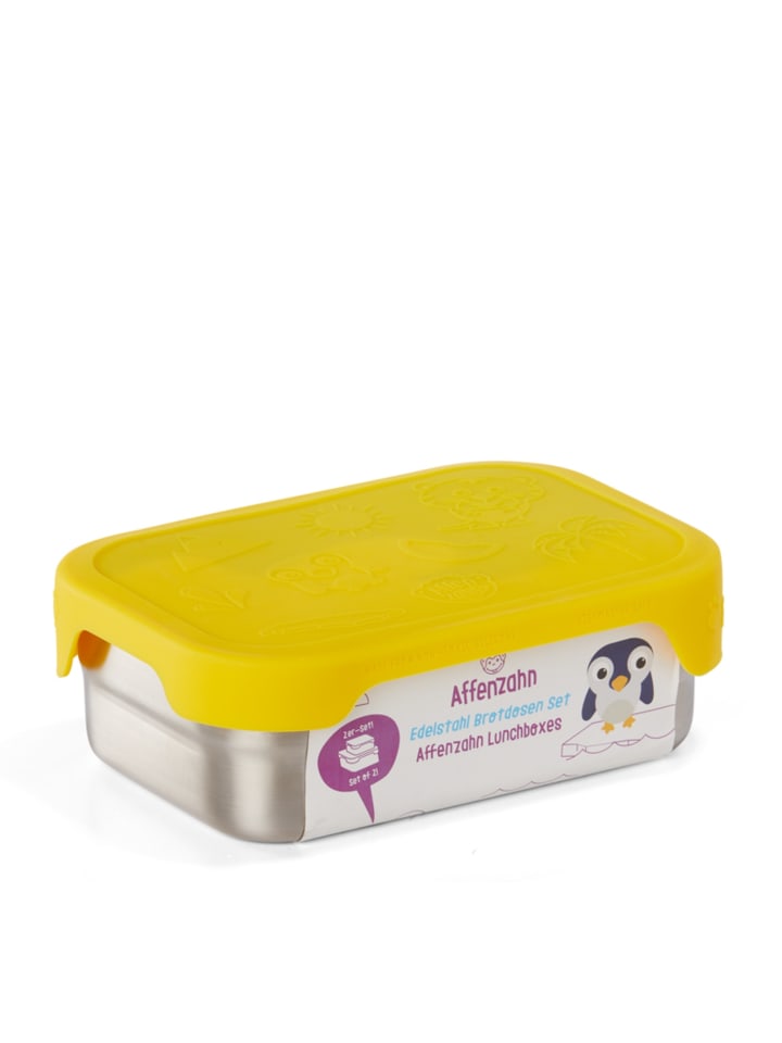 Affenzahn Affenzahn Edelstahl Brotdosen-Set gelb Tiger günstig kaufen onesize