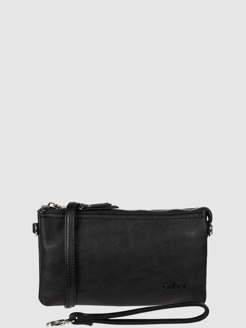 Clutch in Leder-Optik in schwarz