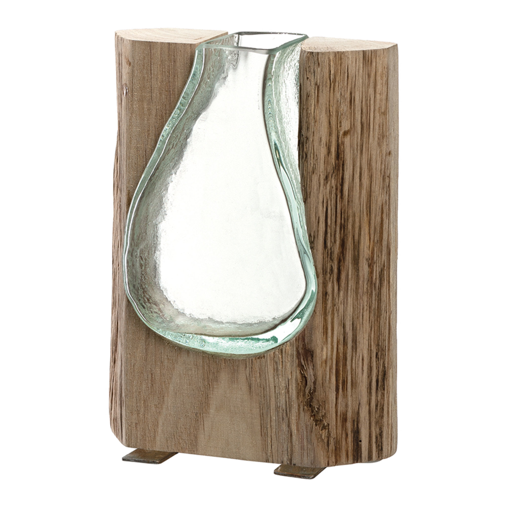 Vase im Holz Casolare klar/braun
