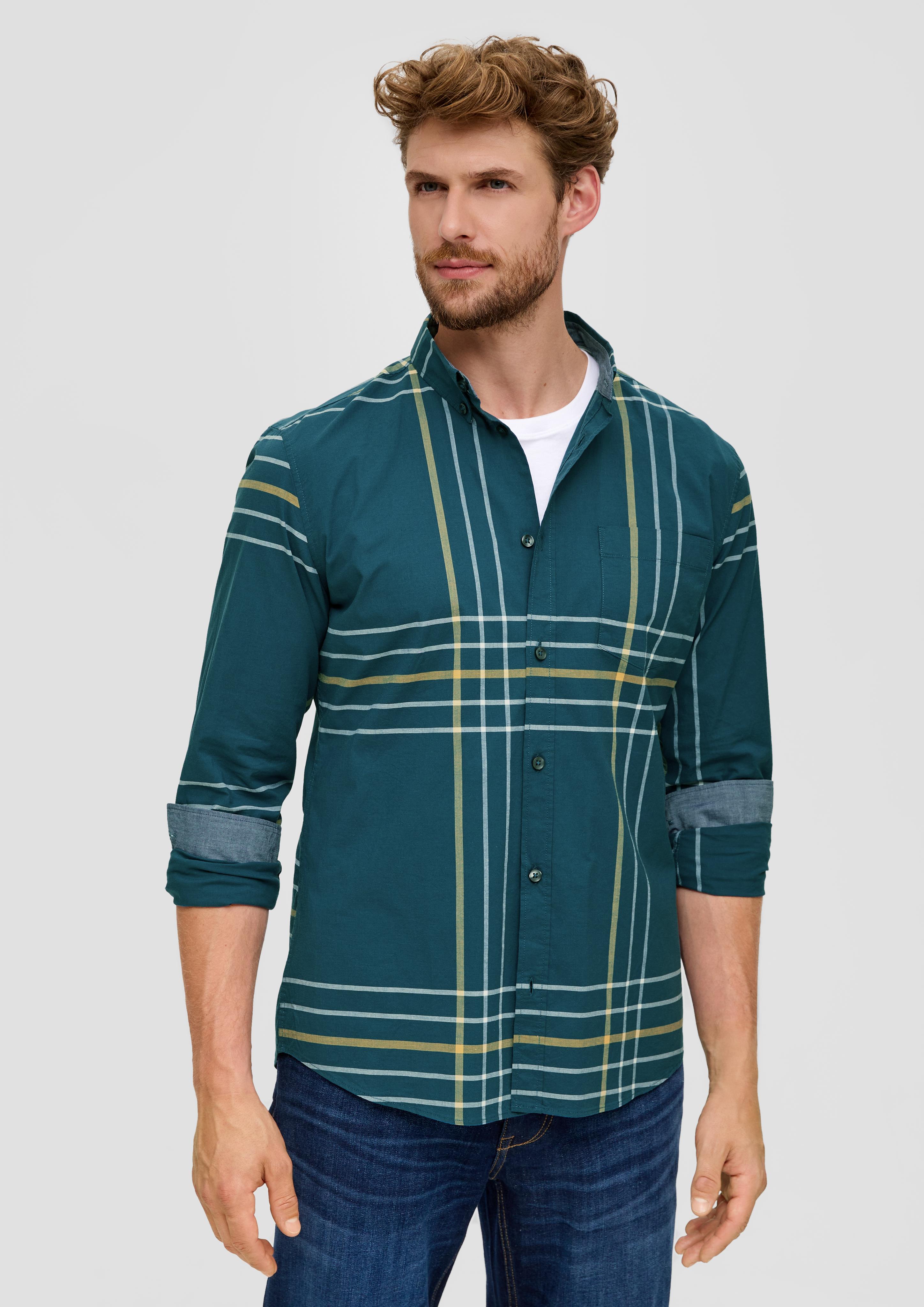 Slim: Karohemd aus Baumwollstretch  2133495-69N2