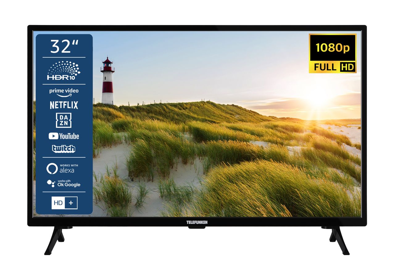 Telefunken TELEFUNKEN XF32SN550S 32 Zoll Fernseher / Smart TV (Full HD, HDR, Triple-Tuner) - Inkl. 6 Monate HD