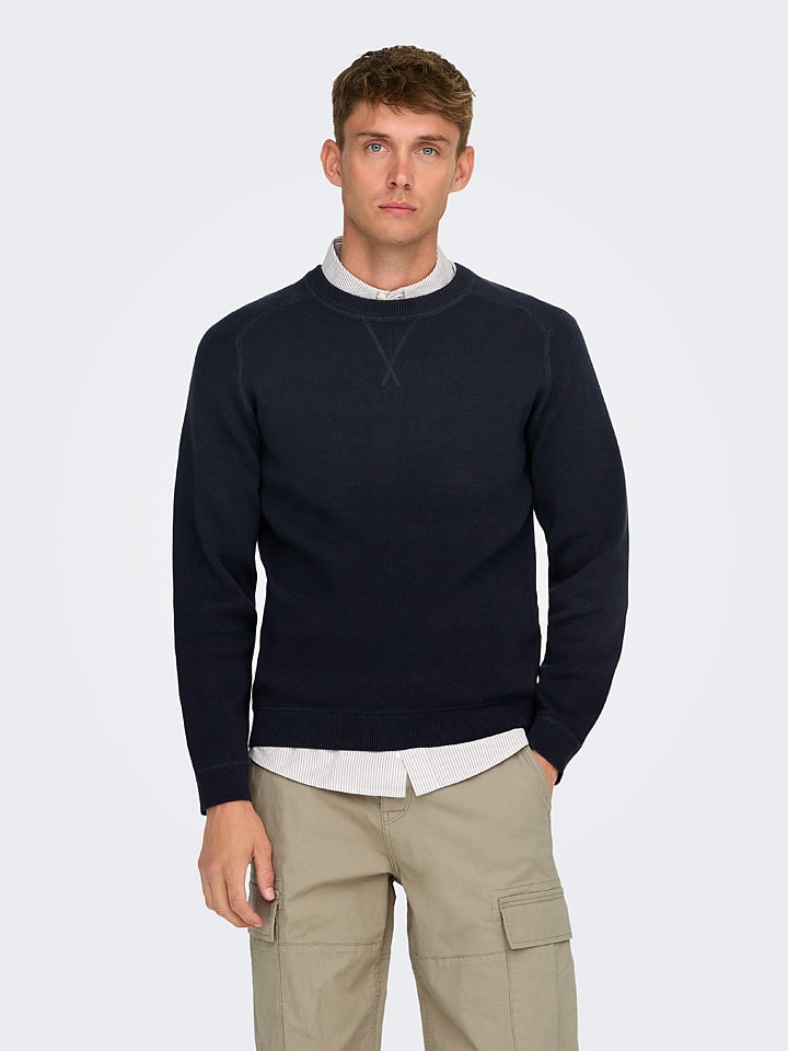 ONLY & SONS Pullover in Dunkelblau günstig kaufen