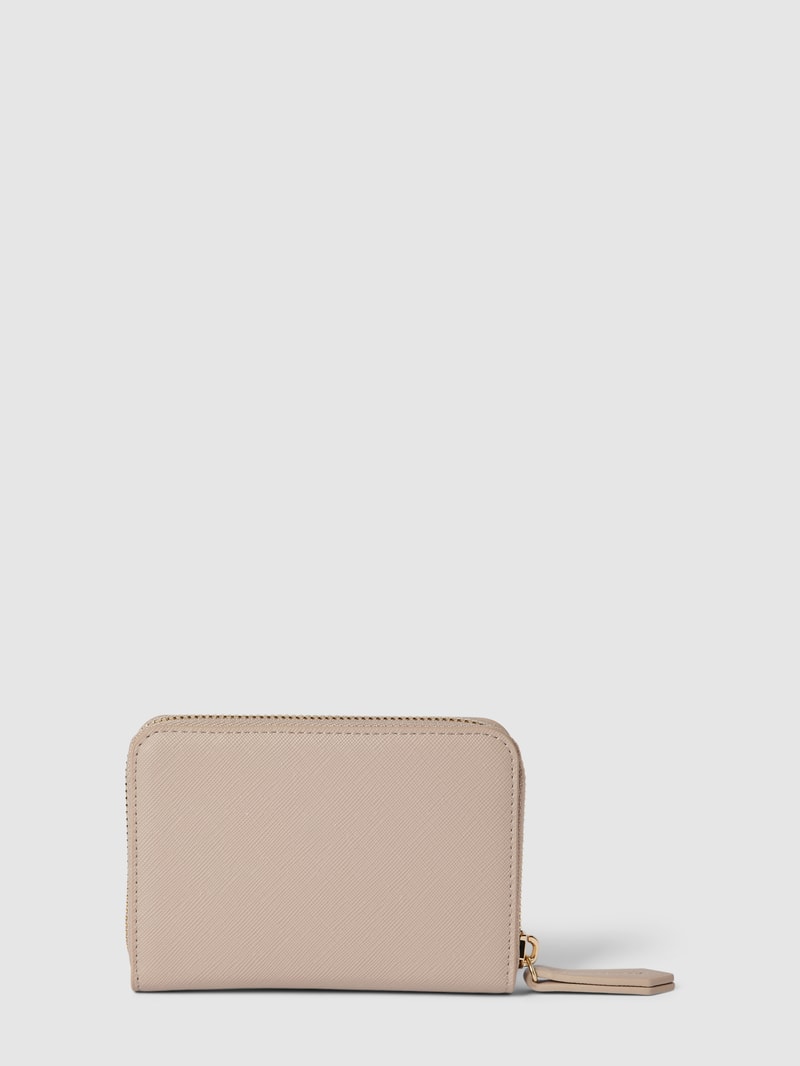 Portemonnaie mit Label-Detail Modell 'ZERO' in beige