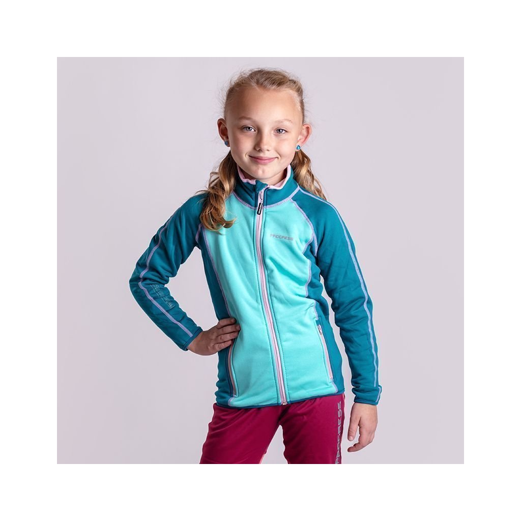 Progress TISPA Junior Kinder-Funkitonsjacke blaugrün/rosa