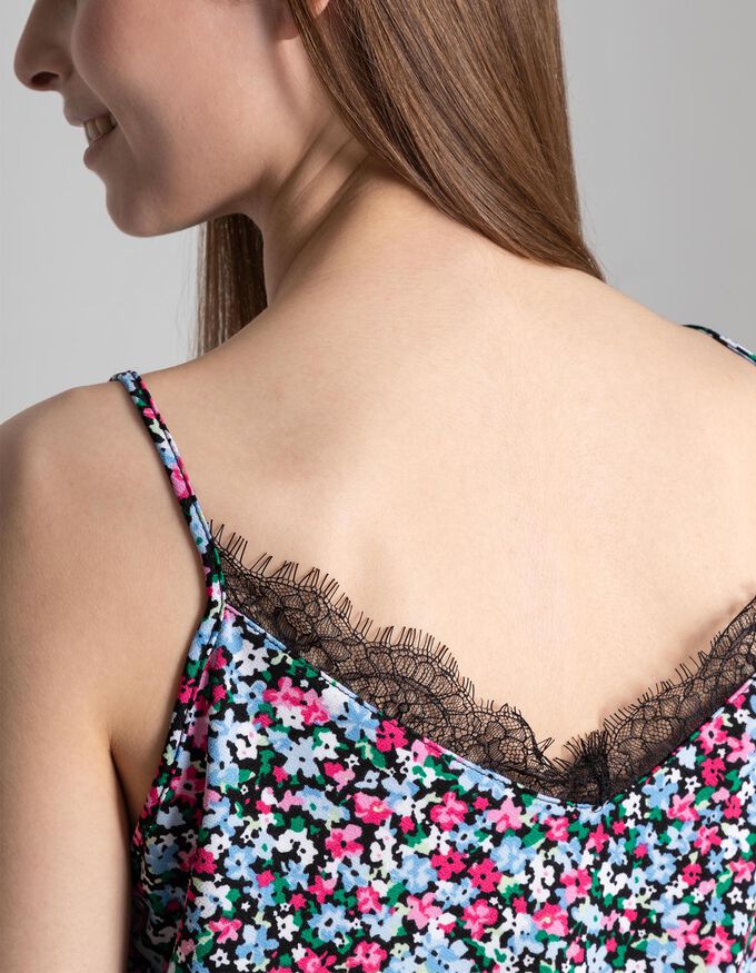 Damen Top - Spitzenbesatz