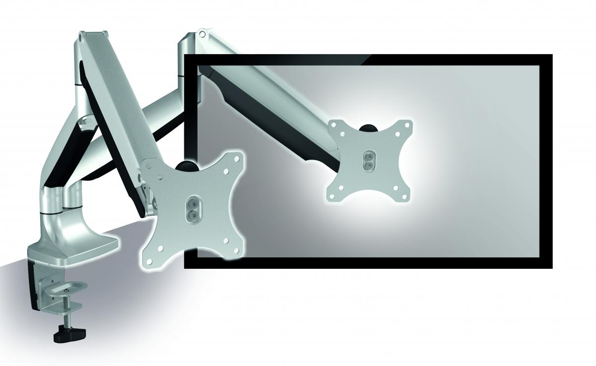 ICY BOX IB-MS504-T, Monitorständer, Tischhalterung für zwei Monitore bis zu 32