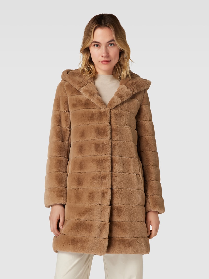 Jacke mit Kunstfell in beige
