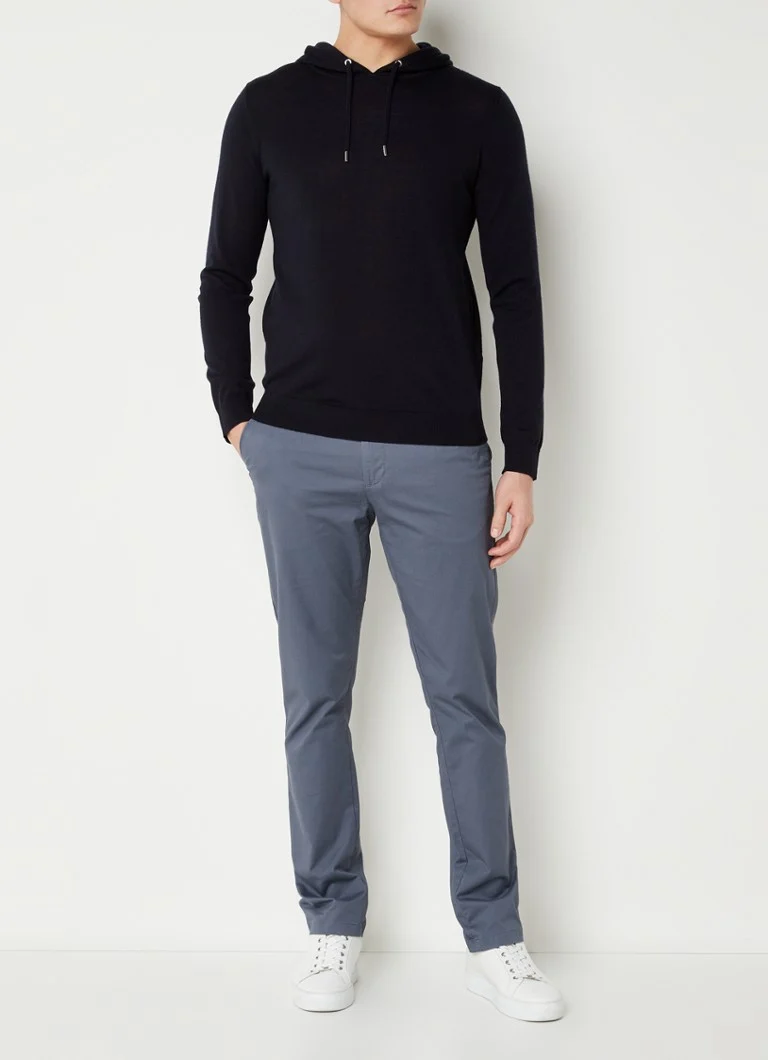 Reiss Fine-knit wool hoodie with melange design