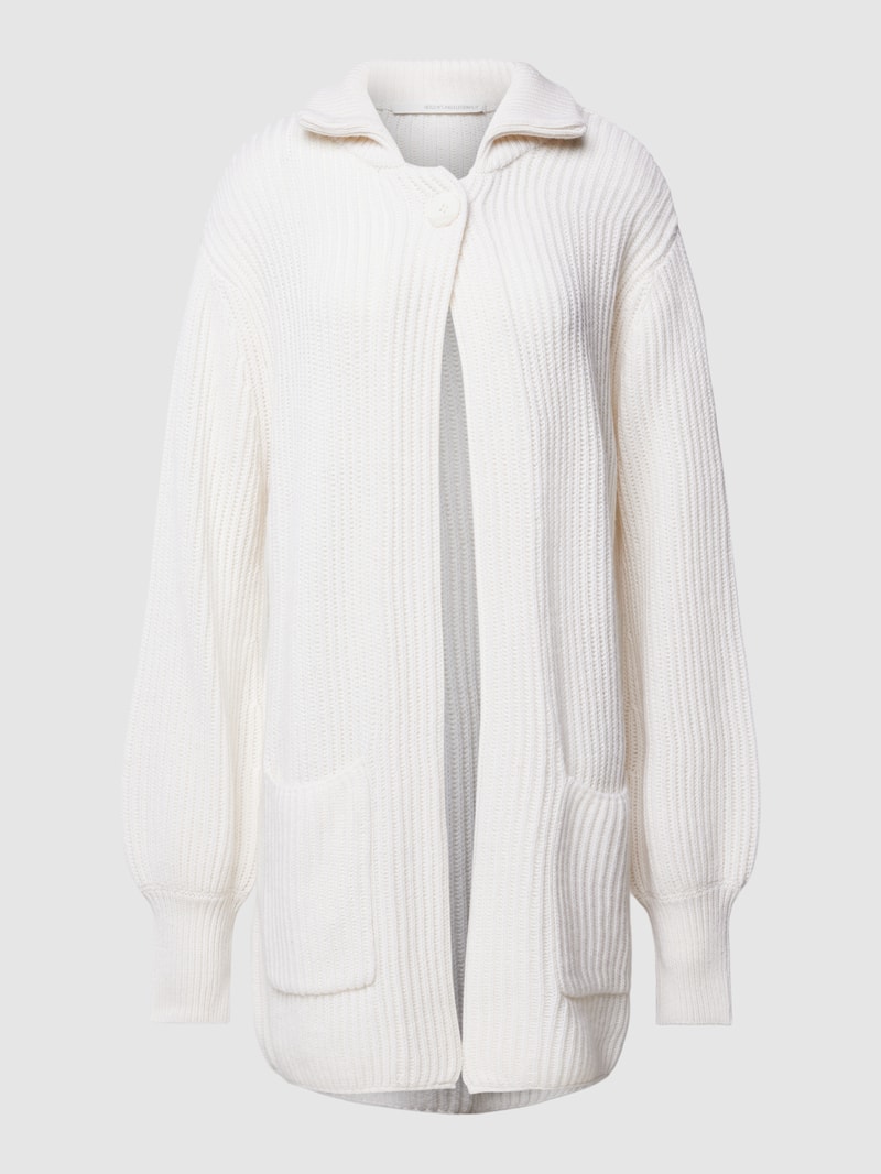 Strickjacke mit Knopfverschluss und Eingrifftaschen in offwhite