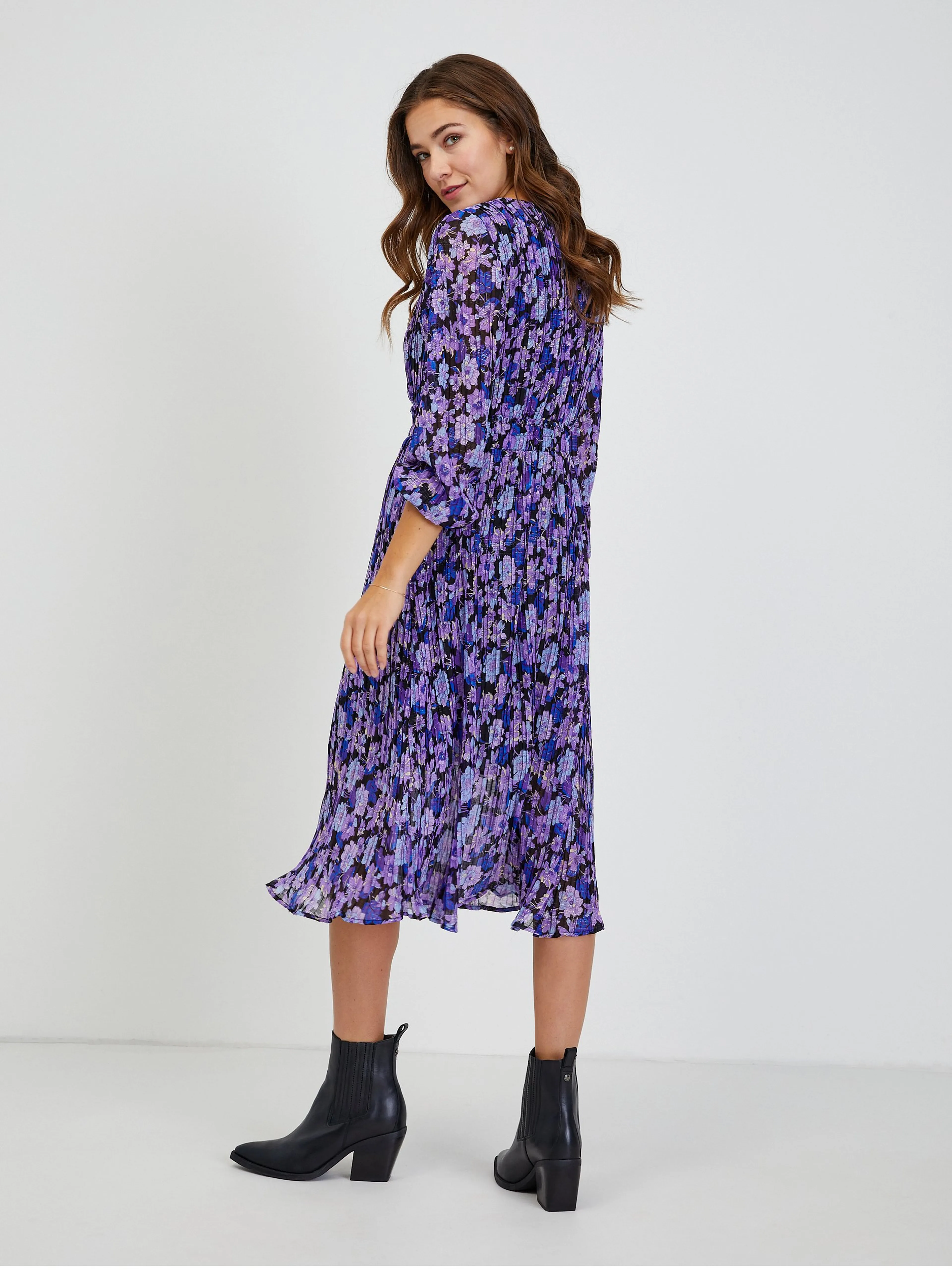 Lila Damen Blumenkleid ORSAY