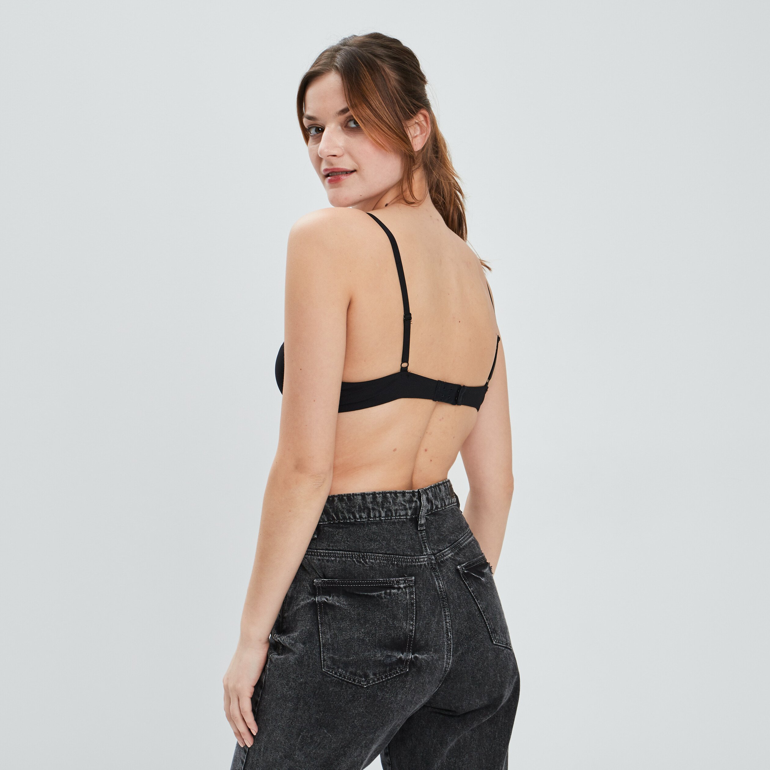 Soutien-gorge corbeille micro dentelle noir femme | La Halle