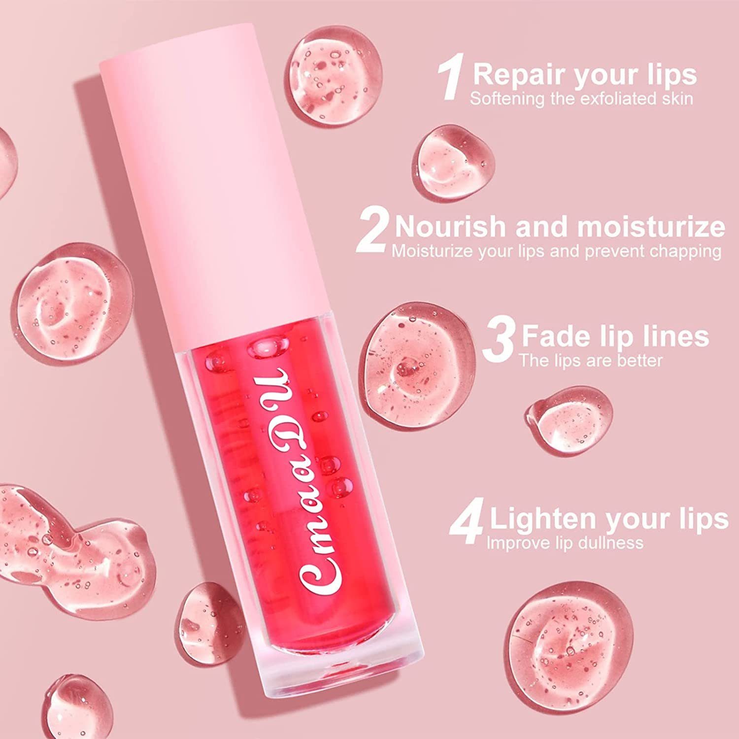 Haiaveng Lipgloss-Set 6 Stück Lip Gloss Obst Geschmack Feuchtigkeitsspendende Lippenstifte, Lipgloss-Set,Lippenbalsam Temperatur Farbwechsel Lippenstift