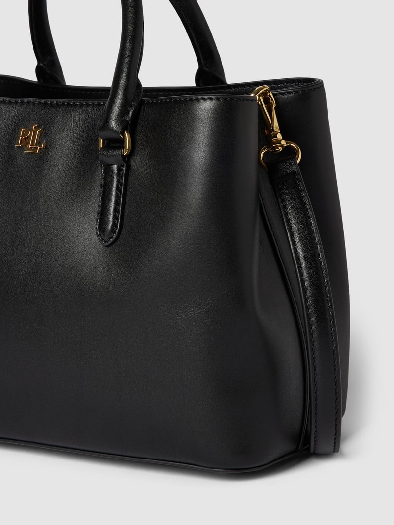 Handtasche aus echtem Rindsleder Modell 'MARCY' in schwarz