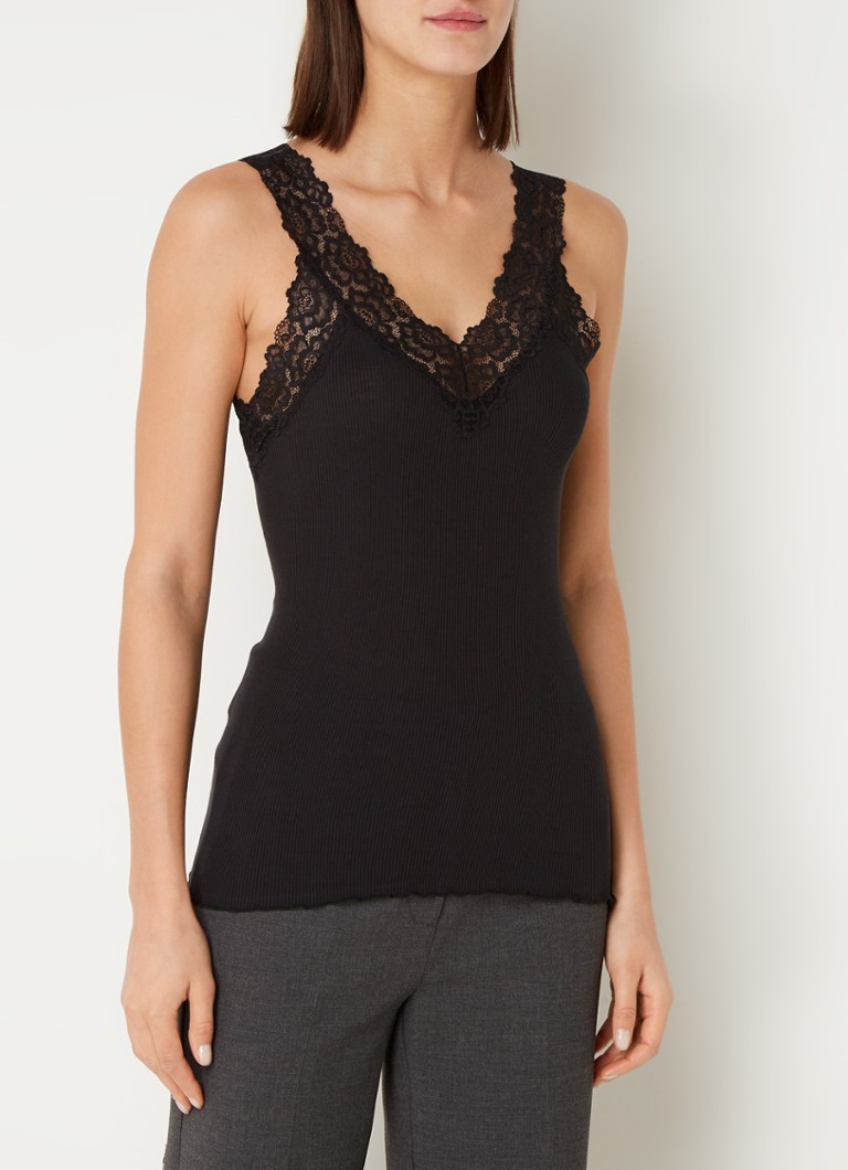 Canotta Rosemunde con pizzo e texture