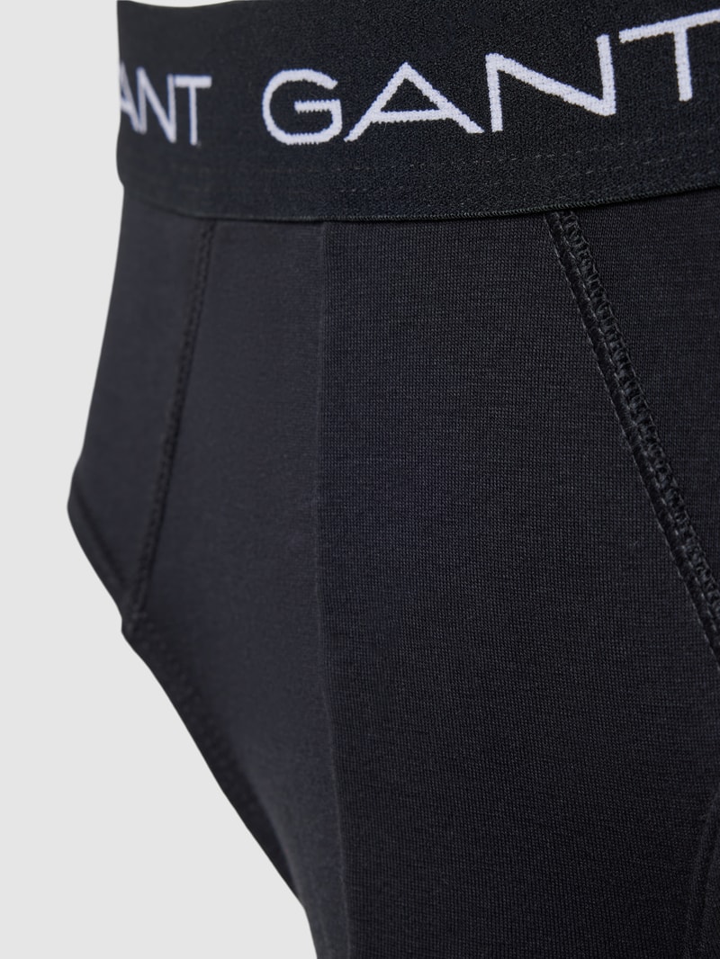 Slip mit elastischem Logo-Bund im 3er-Pack in schwarz