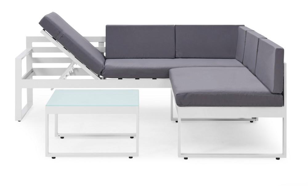 Happy Home Happy Home Ecklounge Set Loungeset grau & weiß