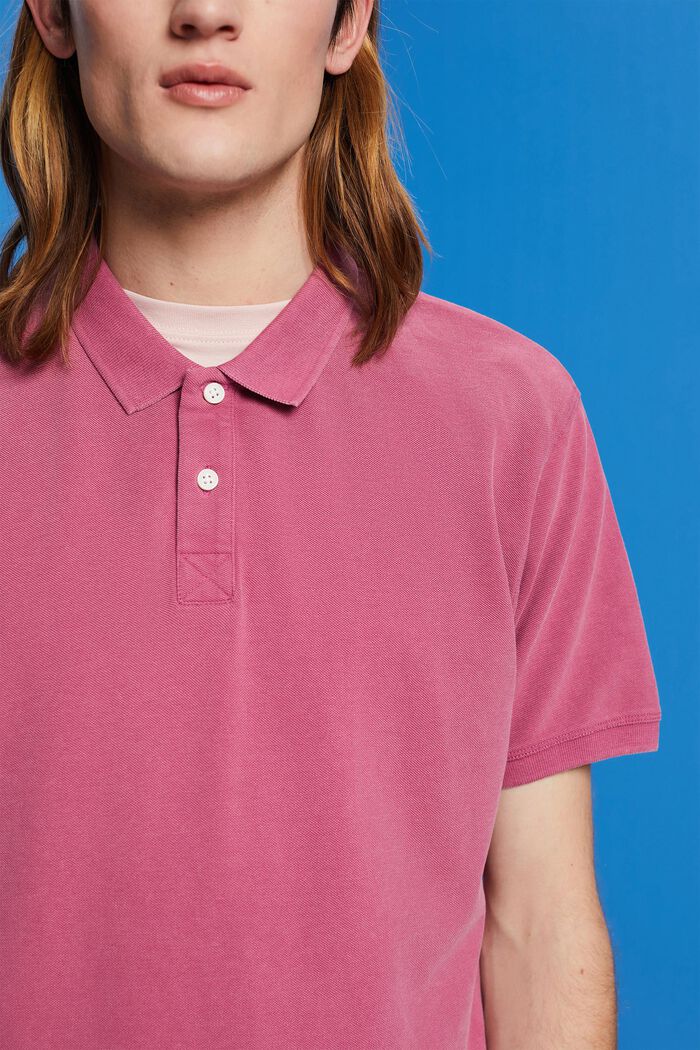 Poloshirt aus Stone-Washed-Baumwollpikee