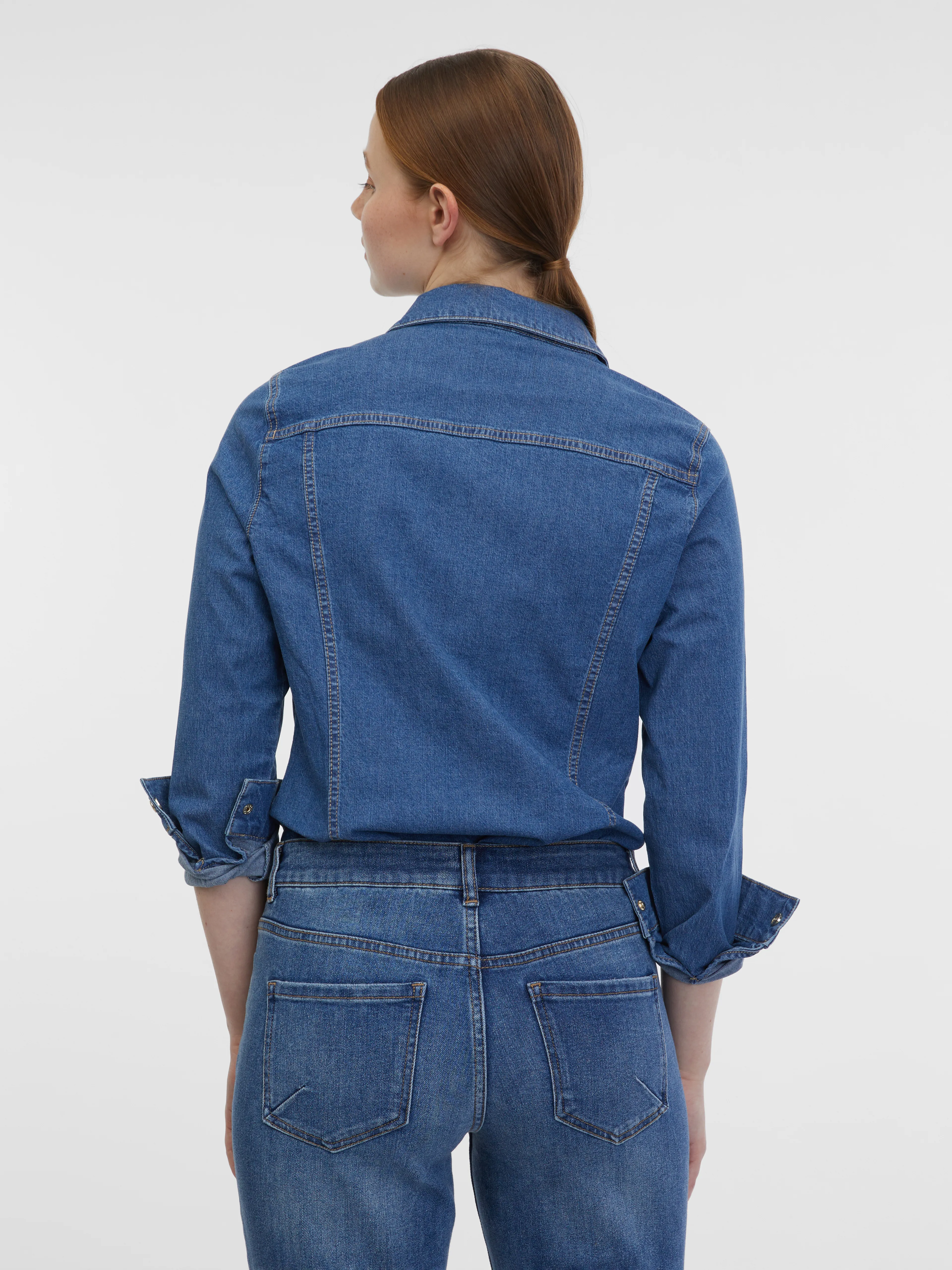 Blaues Damen-Jeanshemd ORSAY