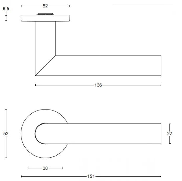 Formani 1501D152INXX0L BASICS klika LB2L-22 EN1906 třída 3 pružinová rozeta matná nerezová ocel