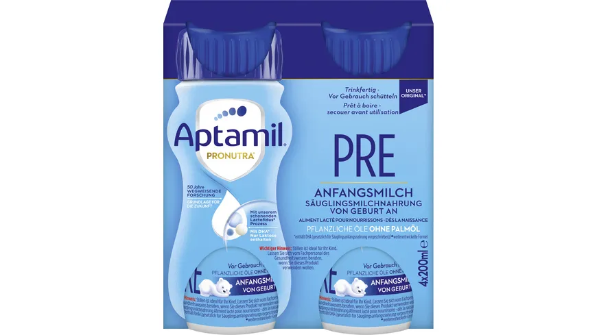 Aptamil Pronutra Anfangsmilch Pre 4x200ml trinkfertig 800 ml