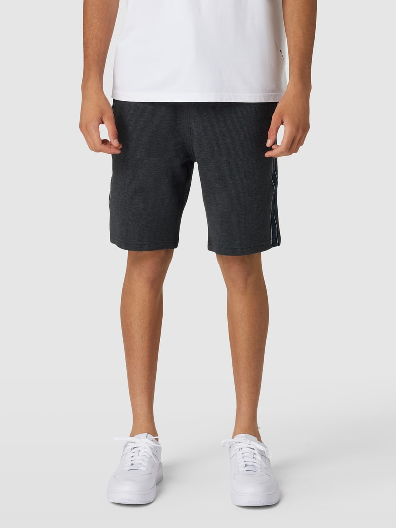 Sweatshorts mit Waffelstruktur Modell 'ESTABLISHED' in mittelgrau meliert