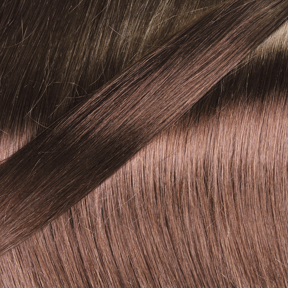 hair2heart Extensions adhesives Mini Tape Premium cheveux naturels #5 Marron chocolat extensions