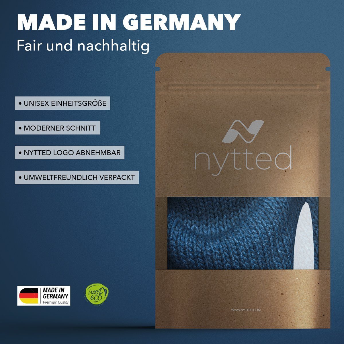 NYTTED® Dreieckstuch gestrickt mit feinster Alpaka Wolle für Damen & Herren