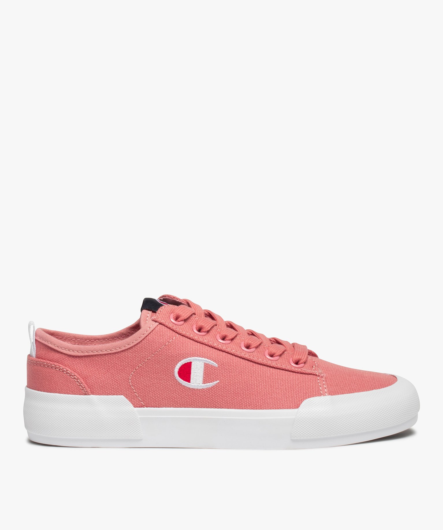 Baskets femme en toile unie à lacets – Champion Revoli rose | GEMO