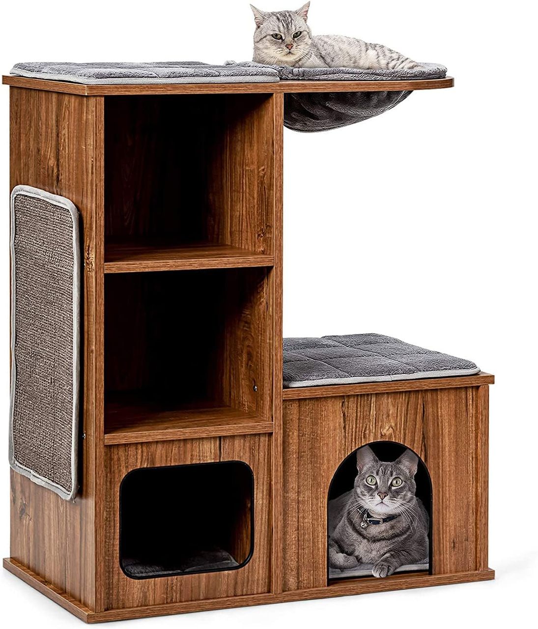 Costway Katzenbaum Kratztonne Katzenmöbel mit Höhle Matten