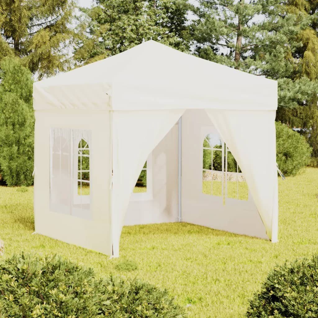 vidaXL Partyzelt Partyzelt Faltbar mit Seitenwänden Creme 2x2 m