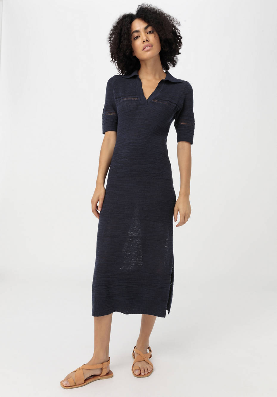 Strickkleid aus Leinen mit Bio-Baumwolle
