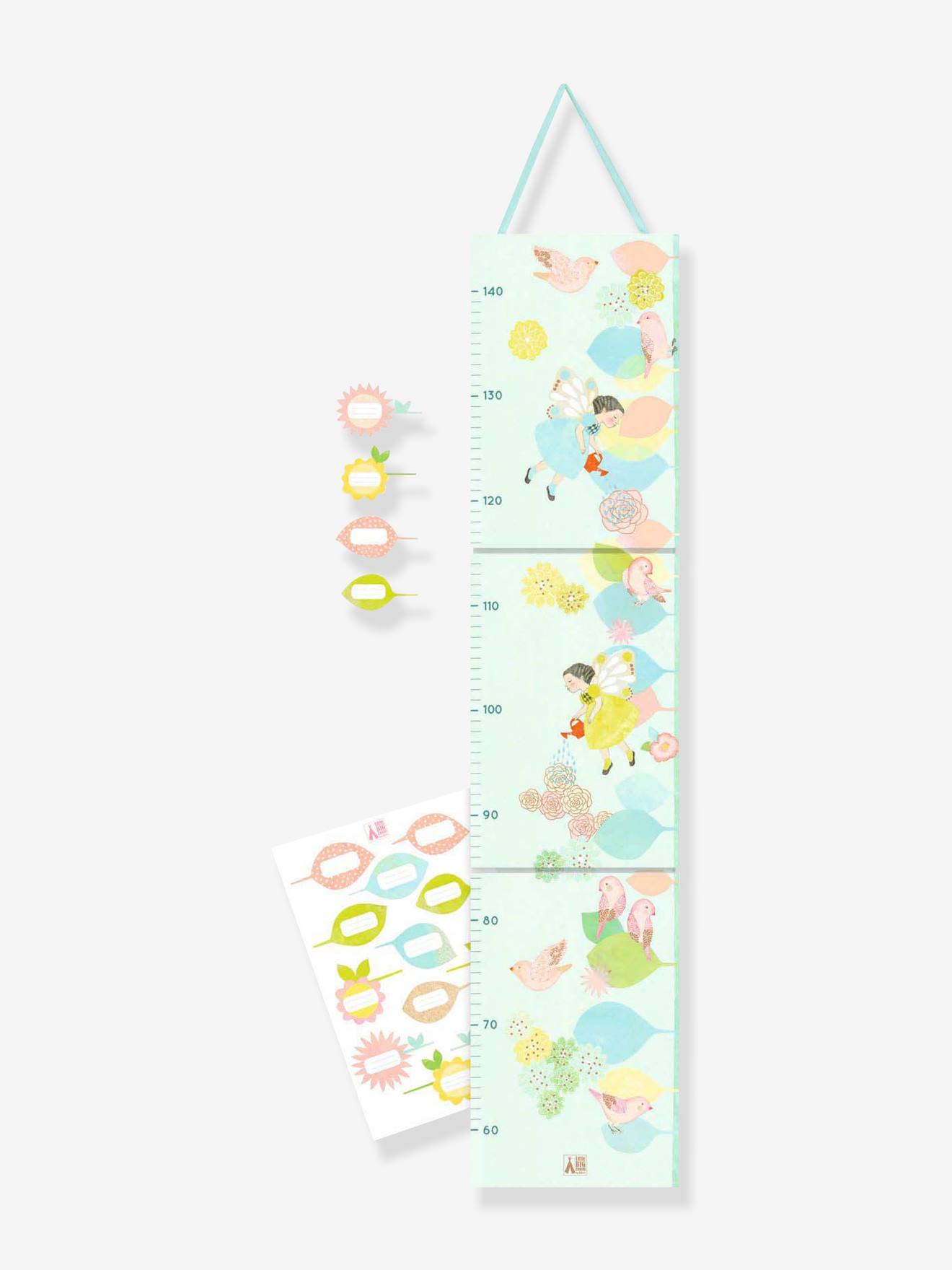 Djeco Kinder Papier-Messleiste mit Stickern Vögel & Blumen DJECO - blau bedruckt