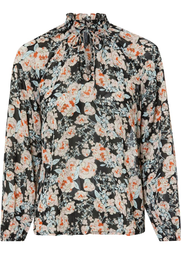 Chiffon-Bluse mit Blumenmuster