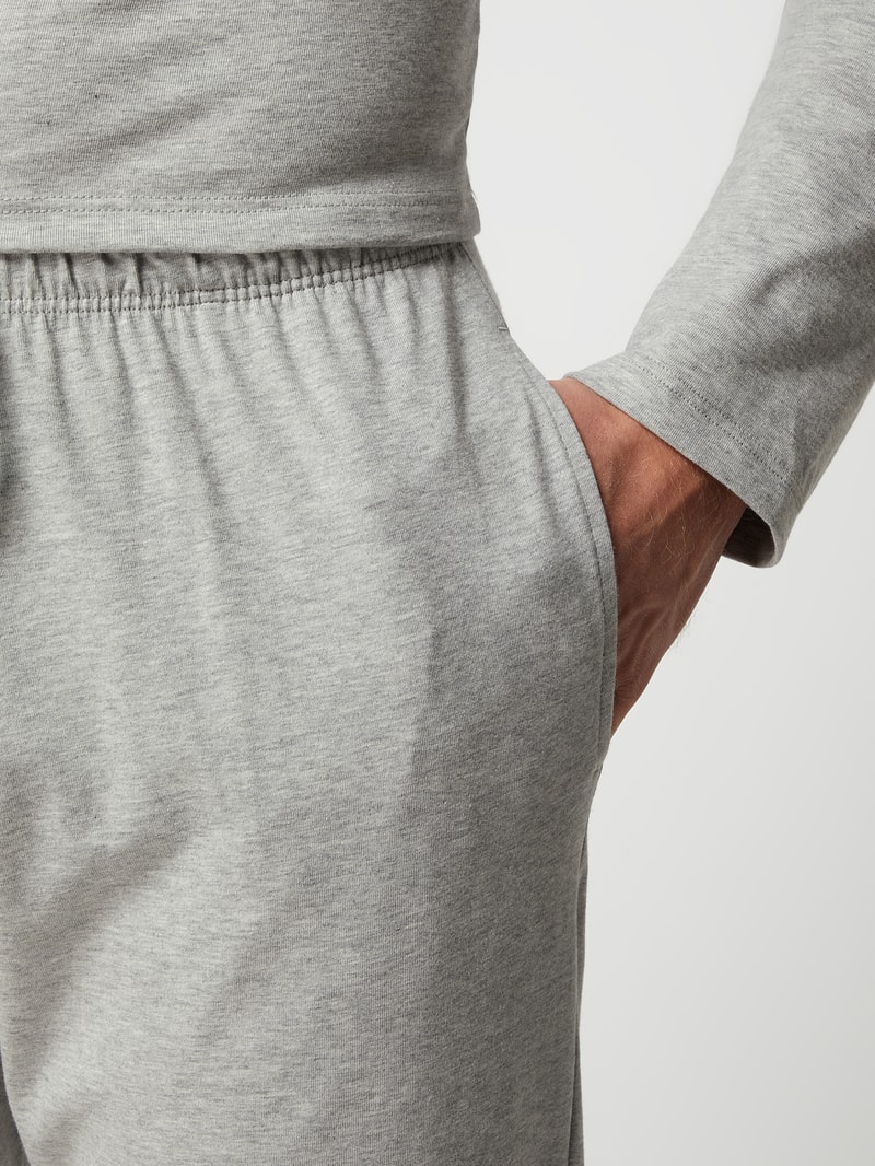 Pyjama-Hose mit Stretch-Anteil in mittelgrau meliert