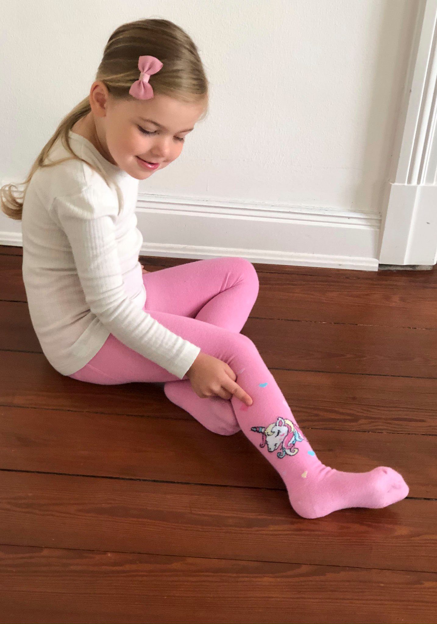 H.I.S Strickstrumpfhose (Packung 3 St) mit eingestrickten Einhorn Motiven