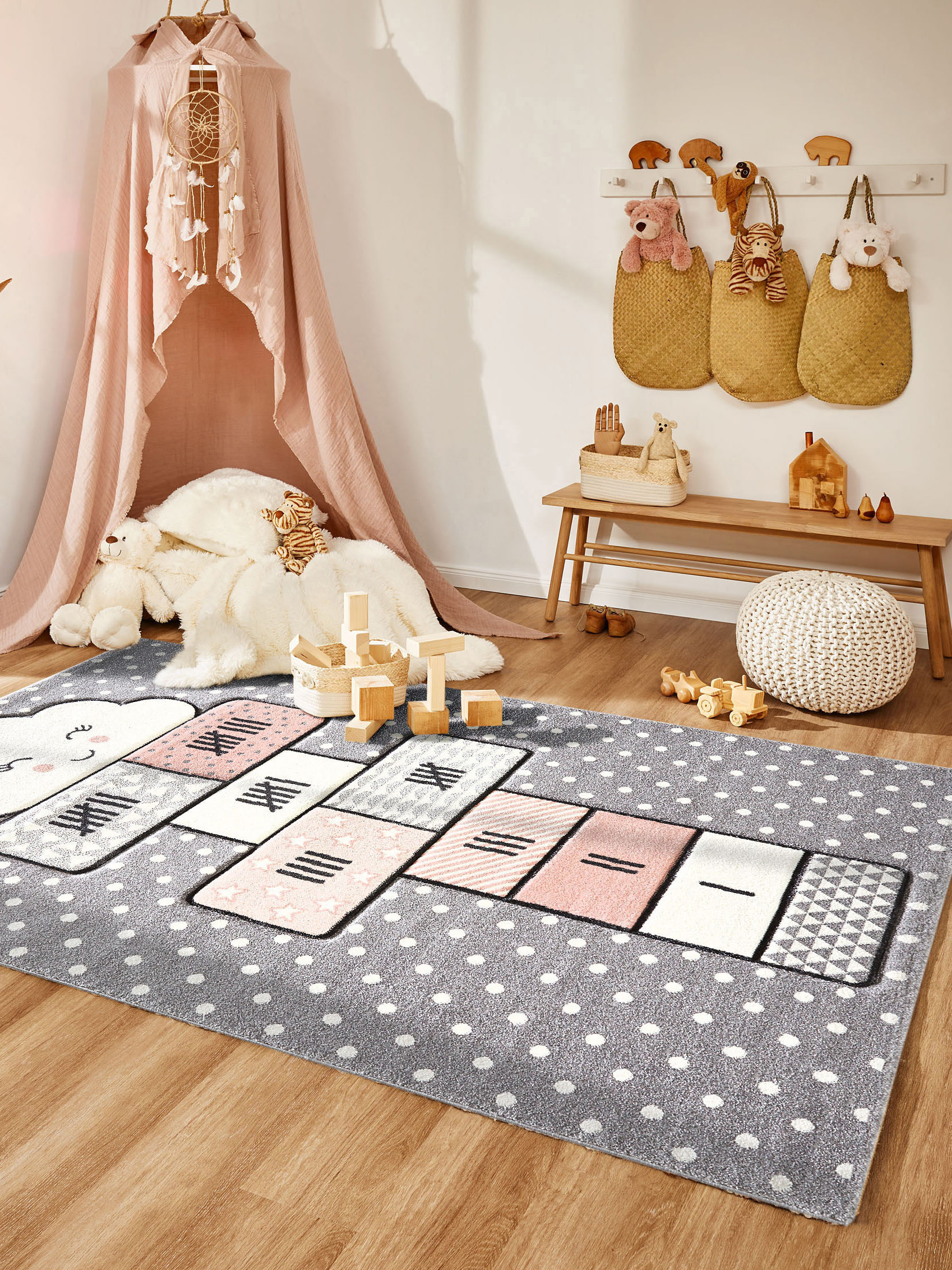 Daydream Kinder-Teppich, Grau