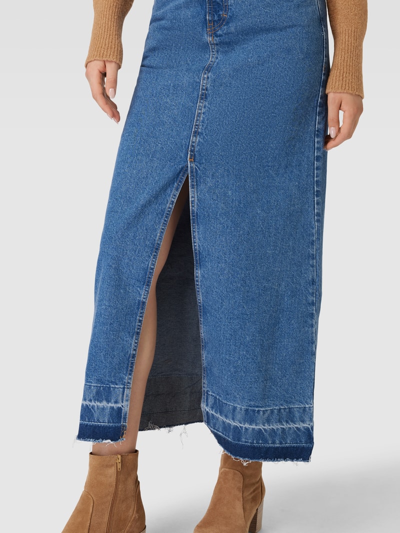 Maxirock mit Beinschlitz Modell 'RAFAELLA' in blau
