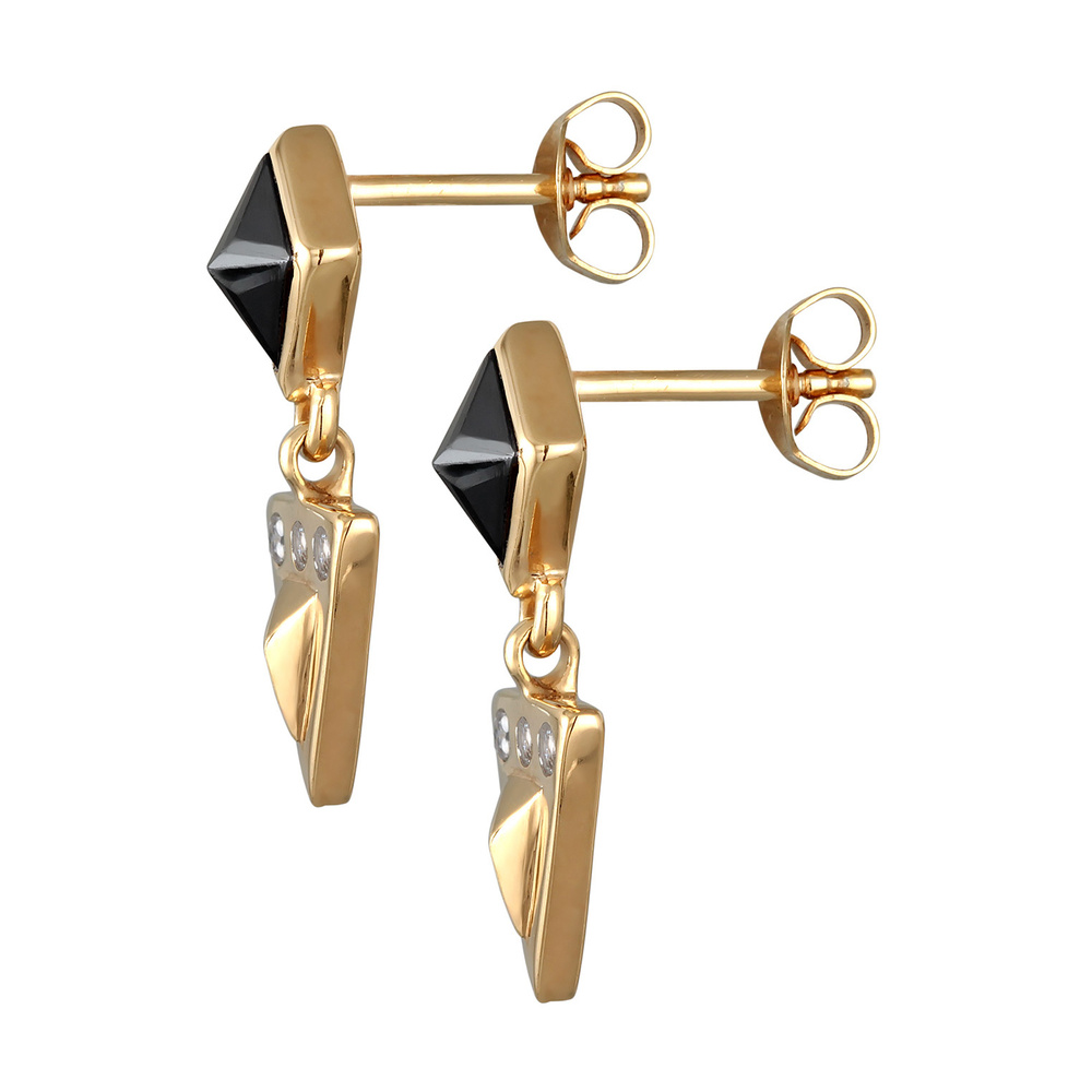 Elli Elli Boucles d'Oreilles Femmes pendentif d'oreilles Géo Elegant avec zircon en ar Boucles d'oreilles
