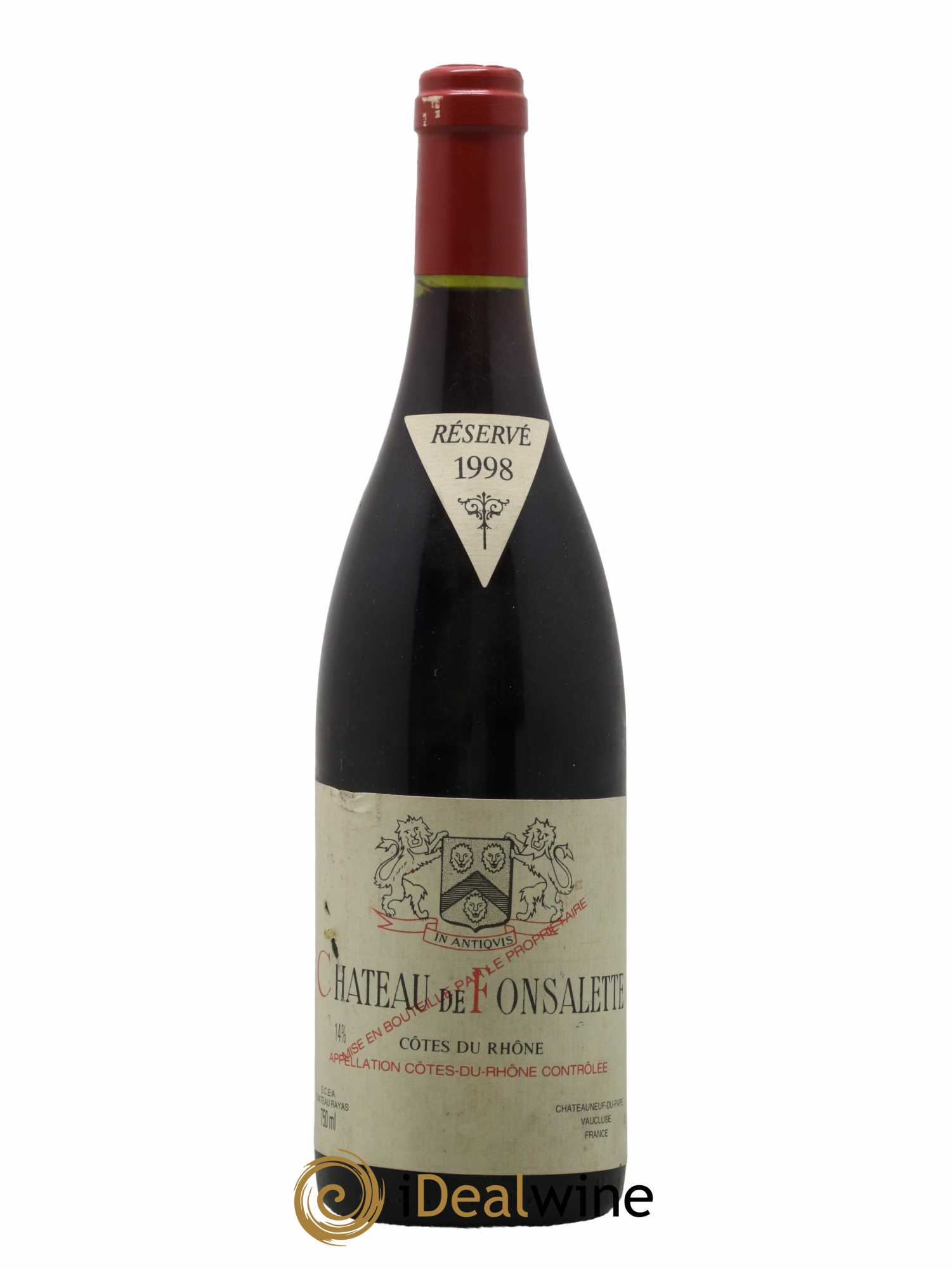 Côtes du Rhône Château de Fonsalette Emmanuel Reynaud  1998 - Lot de 1 Bouteille