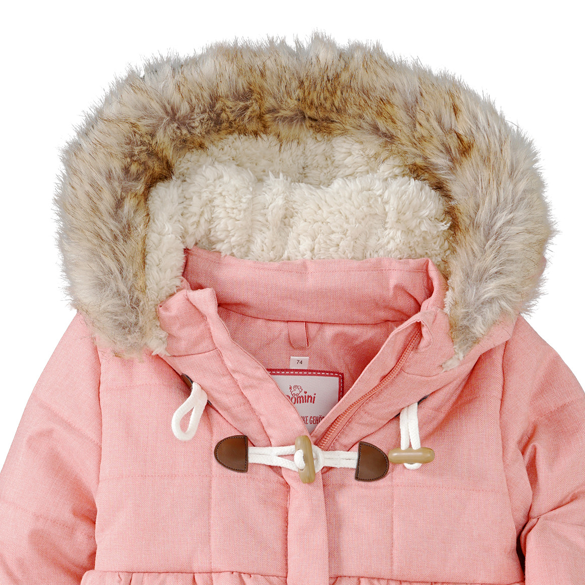 Baby Steppjacke mit Fellimitat